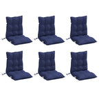 Cuscini Sedia Schienale Basso 6 pz Blu Marino in Tessuto Oxford