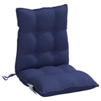 Cuscini Sedia Schienale Basso 6 pz Blu Marino in Tessuto Oxford