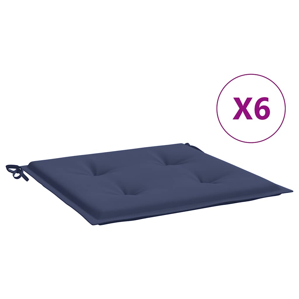 Cuscini per Pallet 6 pz Blu Marino 50x50x4 cm in Tessuto Oxford