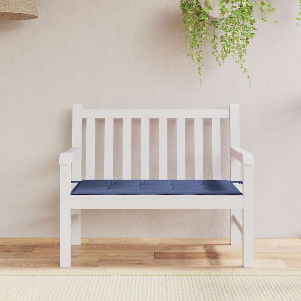 Cuscino Panca da Giardino Blu Marino 100x50x4 cm Tessuto Oxford
