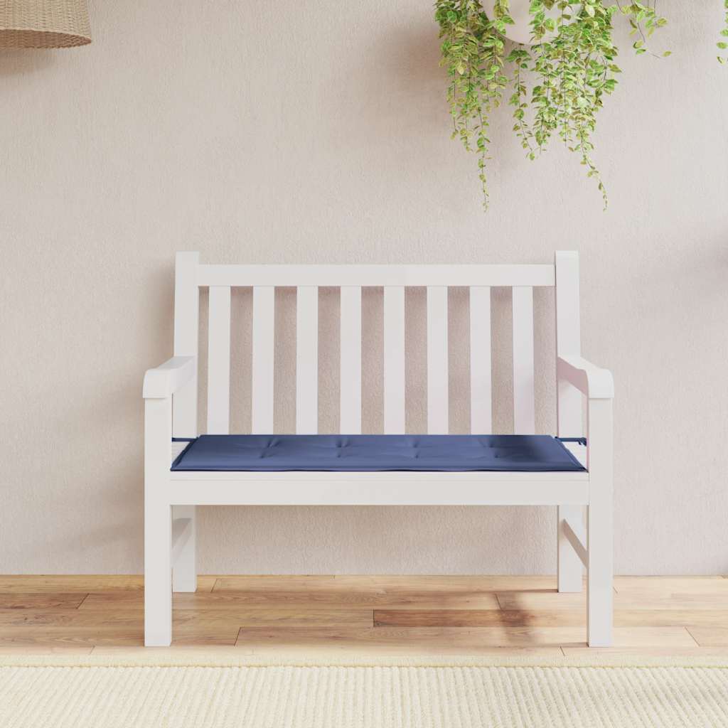 Cuscino Panca da Giardino Blu Marino 120x50x4 cm Tessuto Oxford
