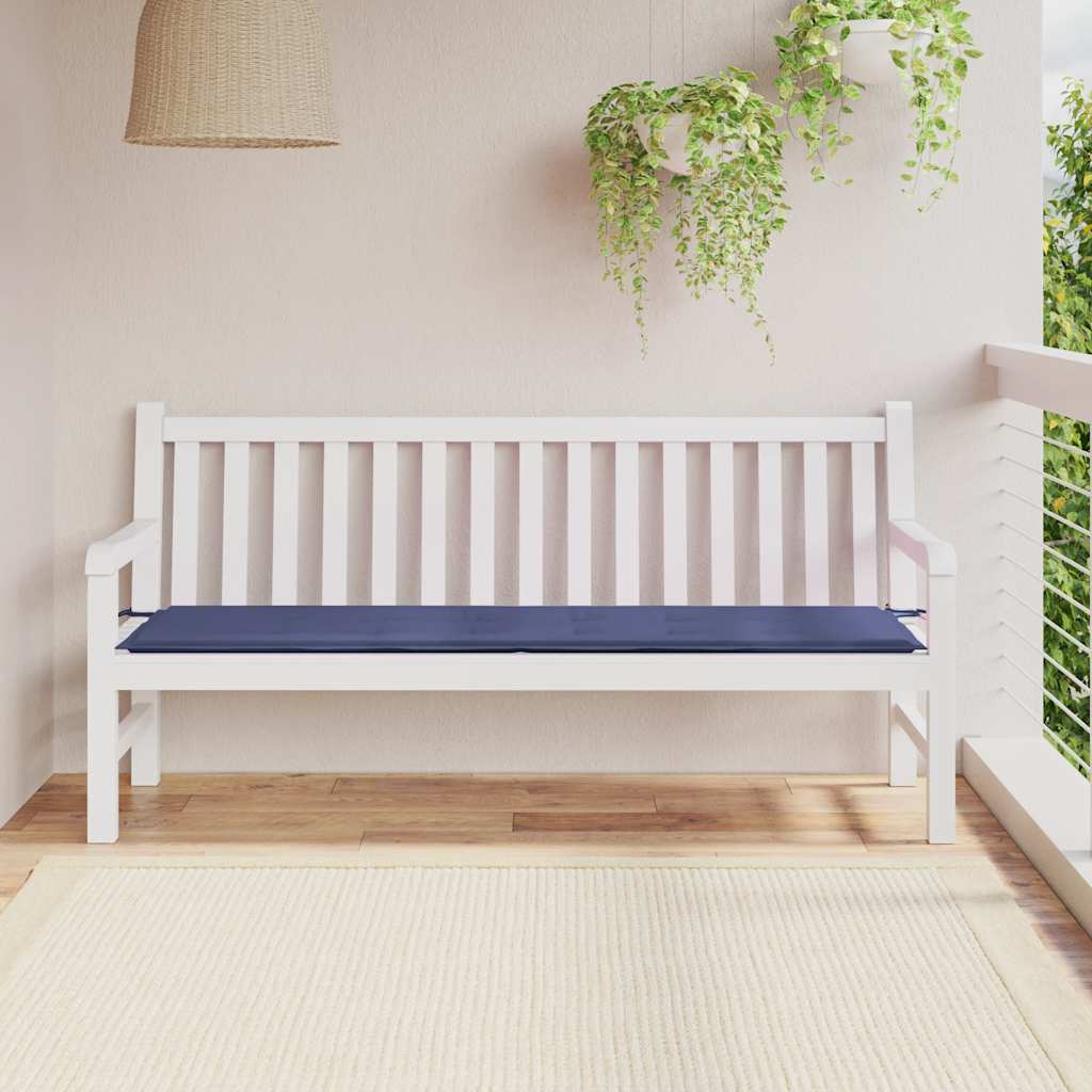 Cuscino per Panca Blu Marino 180x50x4 cm in Tessuto Oxford