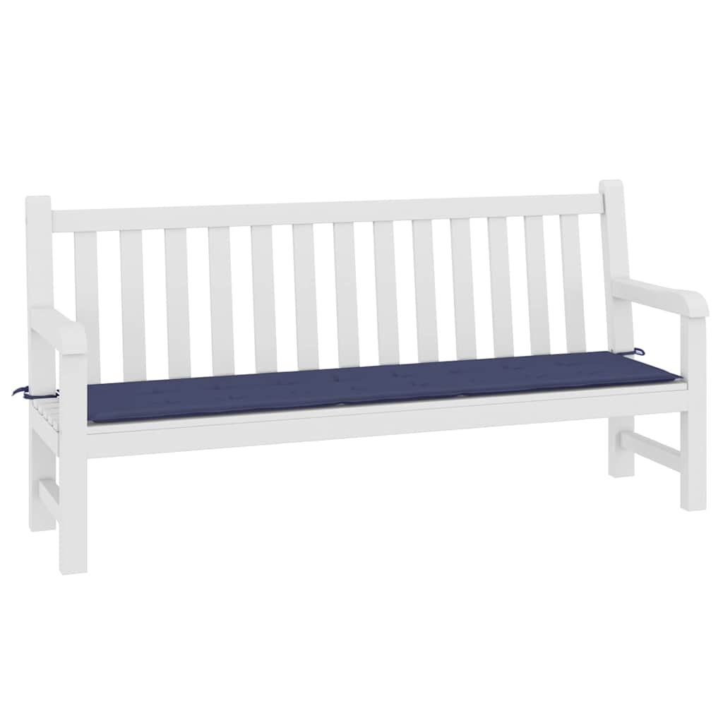 Cuscino Panca da Giardino Blu Marino 200x50x4 cm Tessuto Oxford