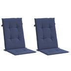 Cuscini Sedia Schienale Alto 2 pz Blu Marino in Tessuto