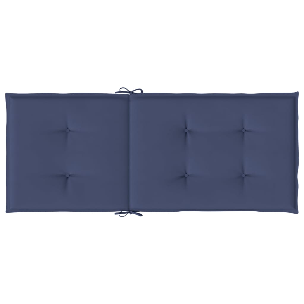 Cuscini Sedia Schienale Alto 2 pz Blu Marino in Tessuto