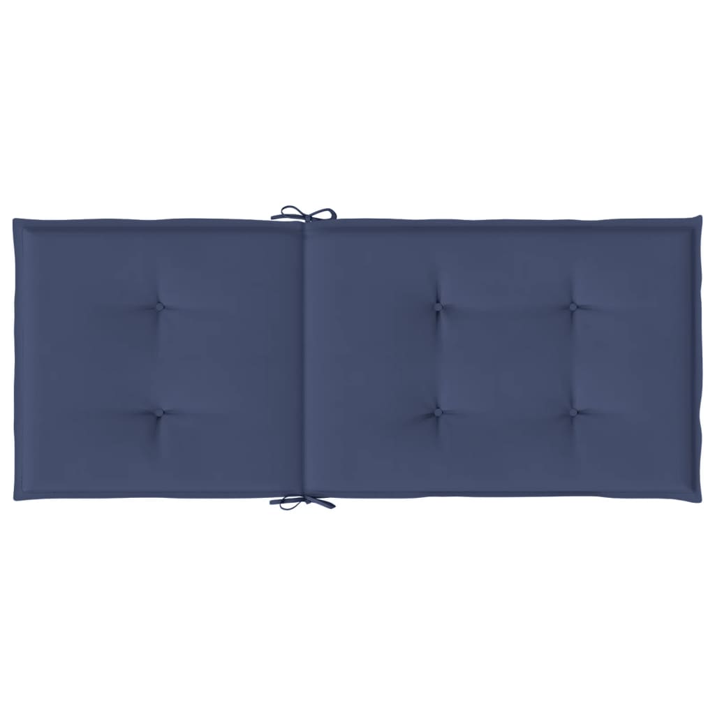 Cuscini Sedia con Schienale Alto 6 pz Blu Marino Tessuto