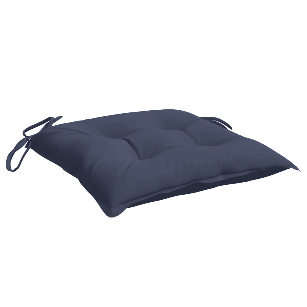 Cuscini per Sedia 2 pz Blu Marino 50x50x7 cm in Tessuto Oxford