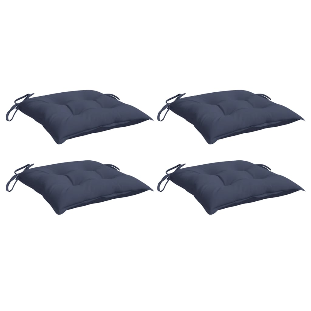 Cuscini per Sedia 4 pz Blu Marino 50x50x7 cm in Tessuto Oxford