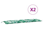 Cuscini Panca Giardino 2 pz a Foglie 180x50x7cm Tessuto Oxford