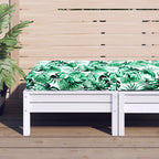 Cuscino Pallet Motivo a Foglie 60x60x9,5 cm in Tessuto Oxford