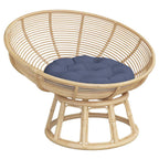 Cuscino Rotondo Blu Marino Ø 60x11 cm in Tessuto Oxford
