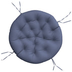 Cuscino Rotondo Blu Marino Ø 100x11 cm in Tessuto Oxford