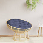 Cuscino Rotondo Blu Marino Ø 100x11 cm in Tessuto Oxford