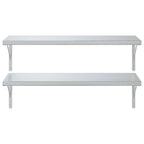 Mensole a Muro 2 pz 100x40 cm Argento in Acciaio Inossidabile