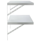 Mensole a Muro 2 pz 100x40 cm Argento in Acciaio Inossidabile