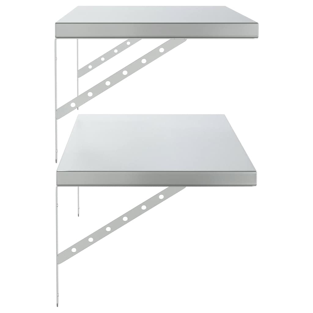 Mensole a Muro 2 pz 100x40 cm Argento in Acciaio Inossidabile