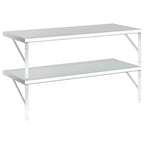 Mensole a Muro 2 pz 100x40 cm Argento in Acciaio Inossidabile