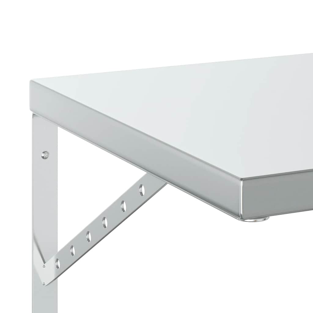 Mensole a Muro 2 pz 100x40 cm Argento in Acciaio Inossidabile