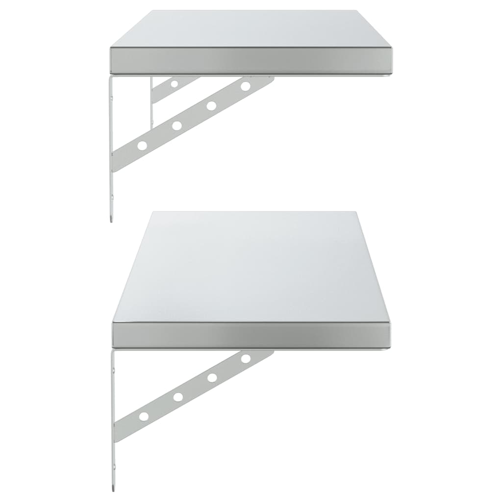 Mensole a Muro 2 pz 100x30 cm Argento in Acciaio Inossidabile