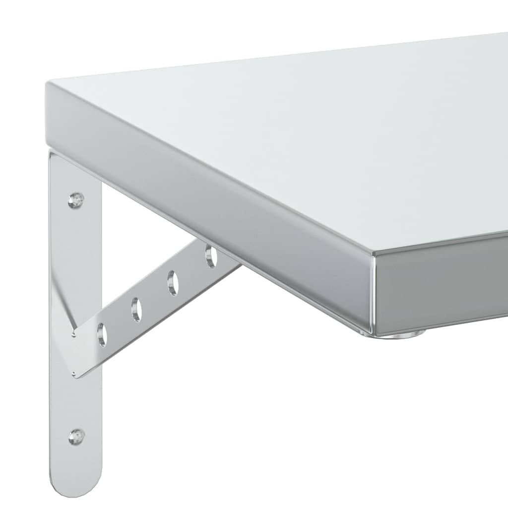 Mensole a Muro 2 pz 100x30 cm Argento in Acciaio Inossidabile