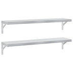 Mensole a Muro 2 pz 100x23,5 cm Argento in Acciaio Inossidabile
