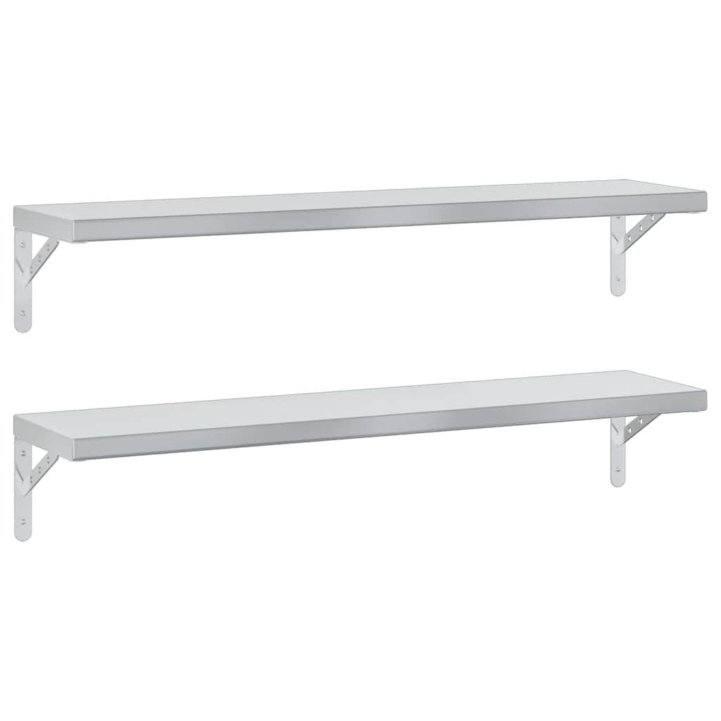 Mensole a Muro 2 pz 100x23,5 cm Argento in Acciaio Inossidabile