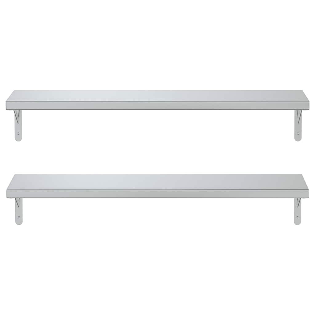 Mensole a Muro 2 pz 100x23,5 cm Argento in Acciaio Inossidabile