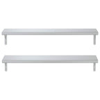 Mensole a Muro 2 pz 100x23,5 cm Argento in Acciaio Inossidabile
