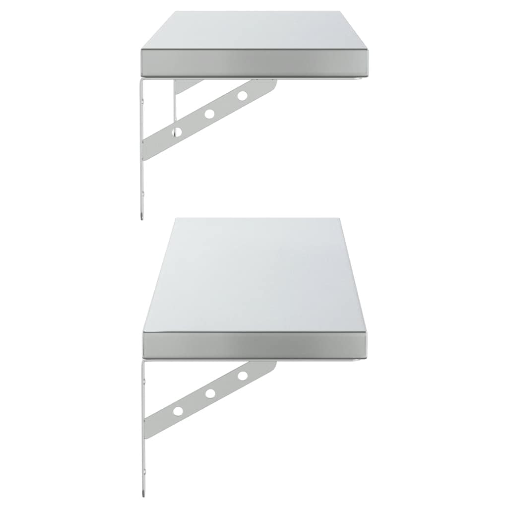Mensole a Muro 2 pz 100x23,5 cm Argento in Acciaio Inossidabile