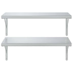 Mensole a Muro 2 pz 75x40 cm Argento in Acciaio Inossidabile