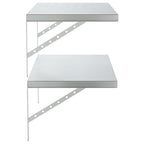 Mensole a Muro 2 pz 75x40 cm Argento in Acciaio Inossidabile