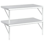 Mensole a Muro 2 pz 75x40 cm Argento in Acciaio Inossidabile