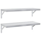 Mensole a Muro 2 pz 75x30 cm Argento in Acciaio Inossidabile