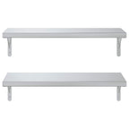 Mensole a Muro 2 pz 75x30 cm Argento in Acciaio Inossidabile