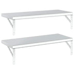 Mensole a Muro 2 pz 75x30 cm Argento in Acciaio Inossidabile