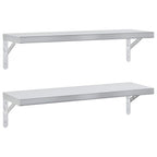 Mensole a Muro 2 pz 75x23,5 cm Argento in Acciaio Inossidabile