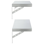 Mensole a Muro 2 pz 75x23,5 cm Argento in Acciaio Inossidabile