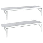 Mensole a Muro 2 pz 75x23,5 cm Argento in Acciaio Inossidabile