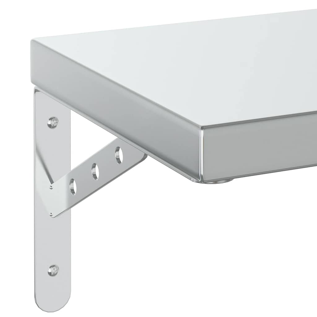 Mensole a Muro 2 pz 75x23,5 cm Argento in Acciaio Inossidabile