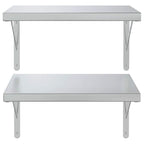 Mensole a Muro 2 pz 50x40 cm Argento in Acciaio Inossidabile