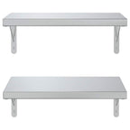 Mensole a Muro 2 pz 50x30 cm Argento in Acciaio Inossidabile