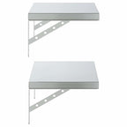 Mensole a Muro 2 pz 50x30 cm Argento in Acciaio Inossidabile