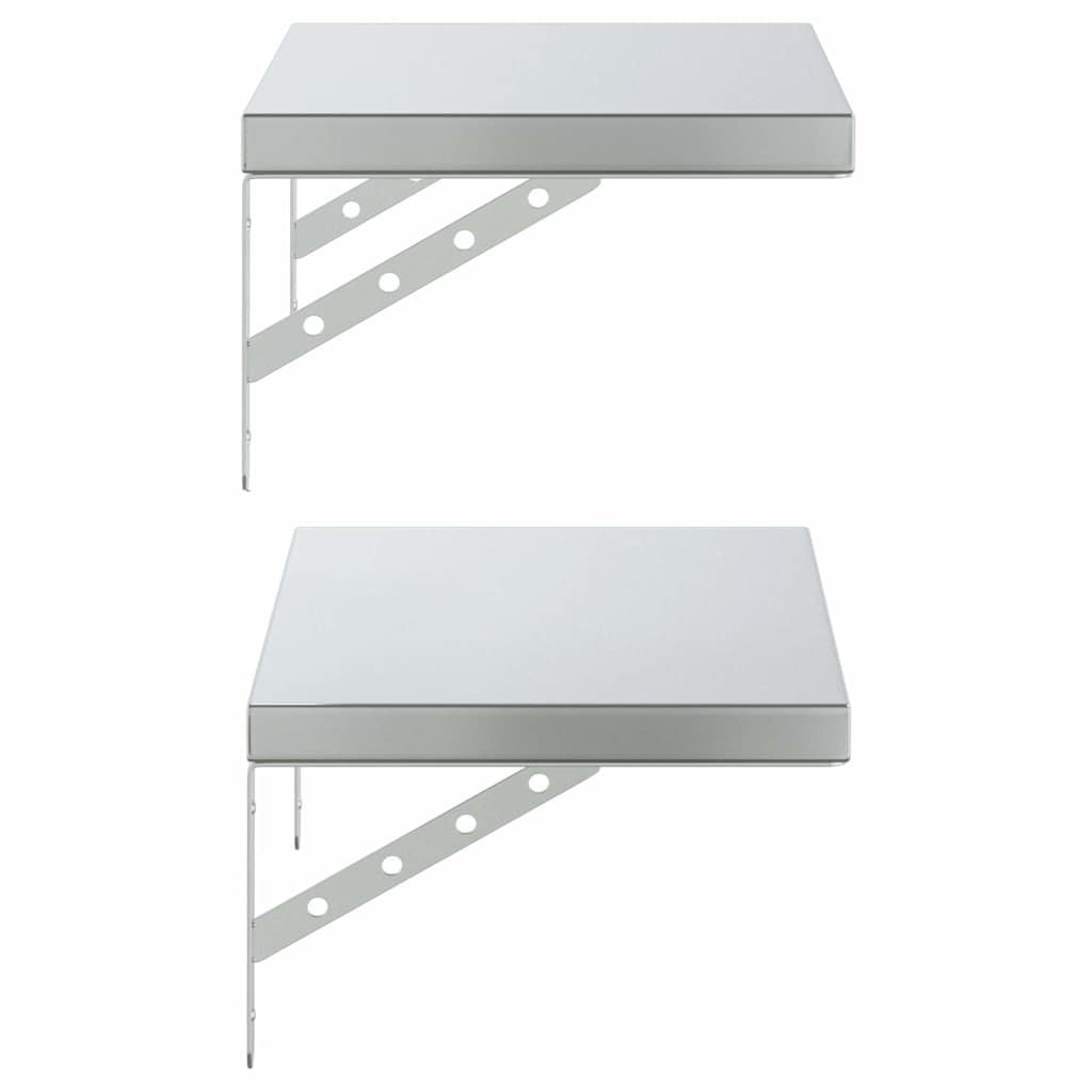 Mensole a Muro 2 pz 50x30 cm Argento in Acciaio Inossidabile