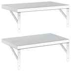 Mensole a Muro 2 pz 50x30 cm Argento in Acciaio Inossidabile
