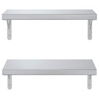 Mensole a Muro 2 pz 50x23,5 cm Argento in Acciaio Inossidabile
