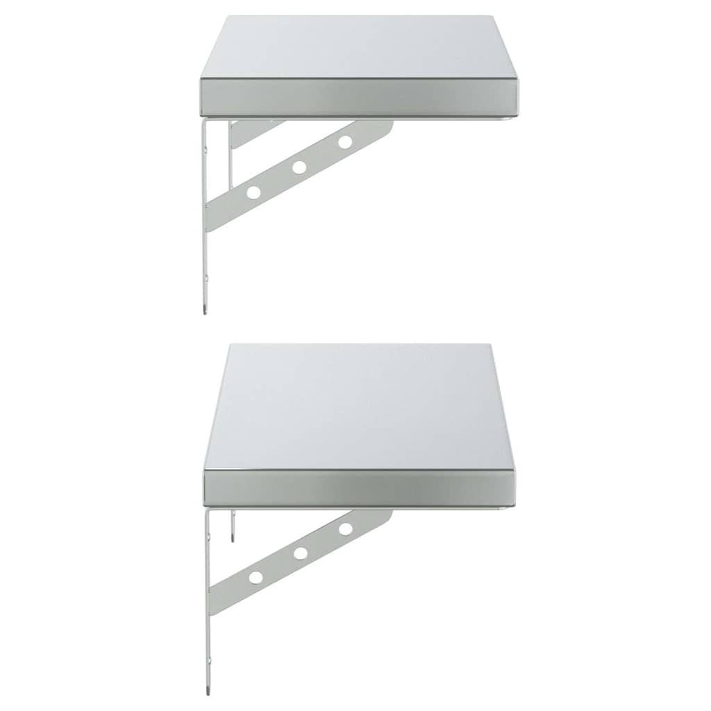Mensole a Muro 2 pz 50x23,5 cm Argento in Acciaio Inossidabile