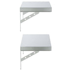 Mensole a Muro 2 pz 50x23,5 cm Argento in Acciaio Inossidabile