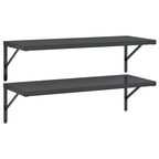 Mensole a Muro 2 pz 100x40 cm Nero in Acciaio Inossidabile