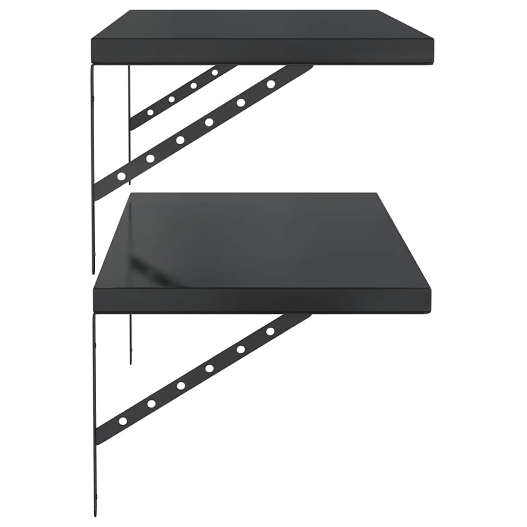 Mensole a Muro 2 pz 100x40 cm Nero in Acciaio Inossidabile