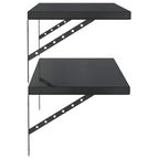 Mensole a Muro 2 pz 100x40 cm Nero in Acciaio Inossidabile